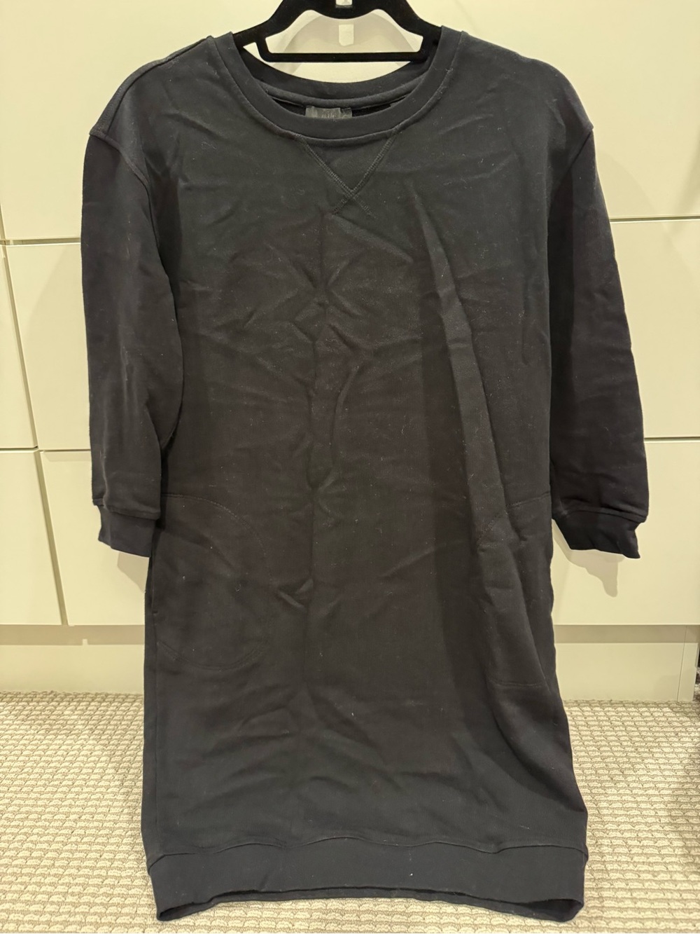 ATM Anthony Thomas Melillo Black Mini Sweatshirt Dress